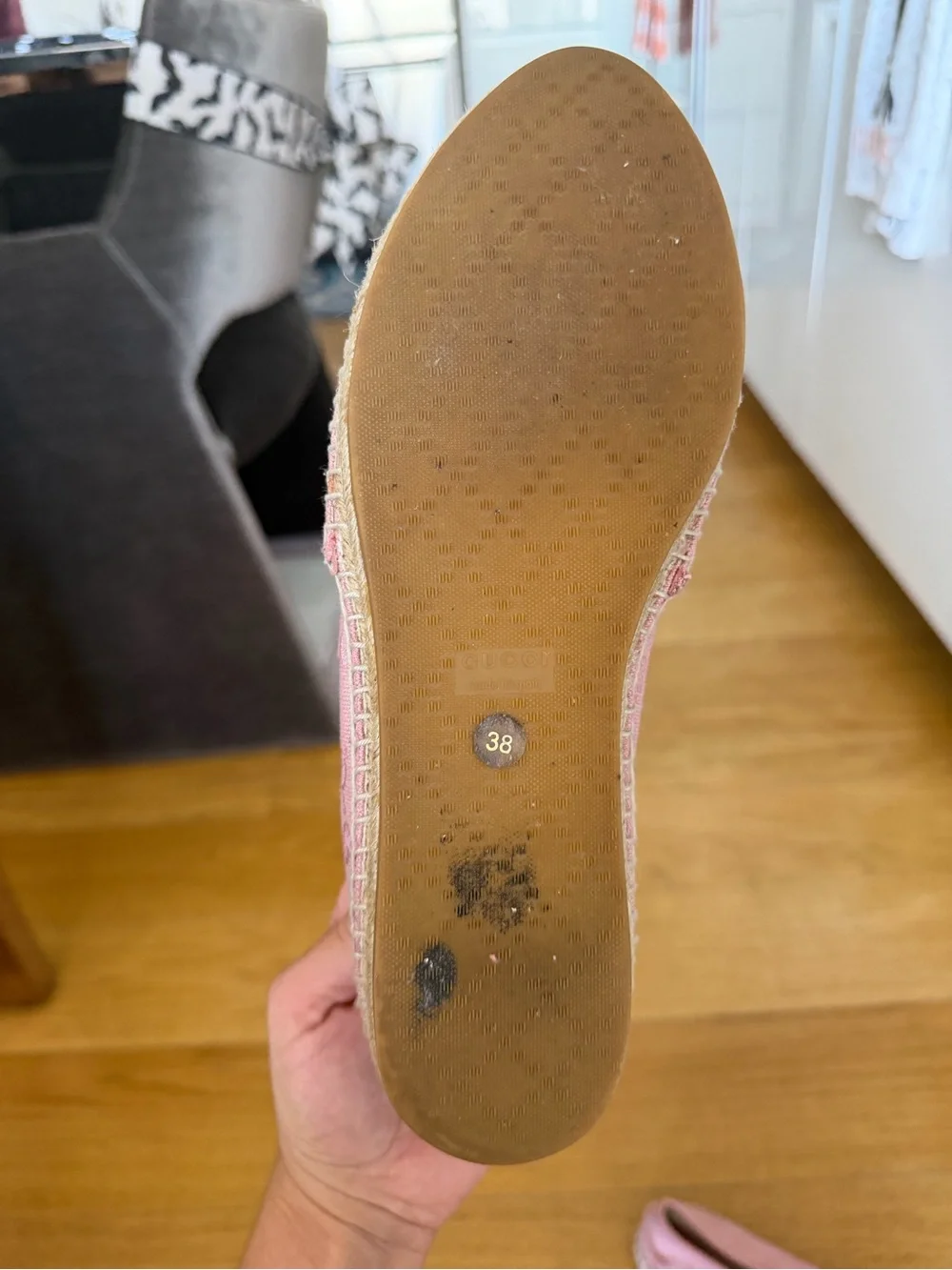 Gucci Pink GG Canvas Espadrille Flats